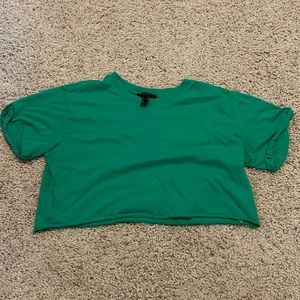 Green cropped forever 21 baby tee
